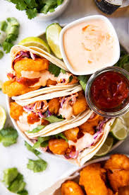 Creamy cilantro fish taco sauce. Baja Fish Tacos With Creamy Cilantro Lime Slaw Savory Nothings