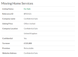 Business For Sale Moving Home Services Ref Bfs5421 Location London Uk Asking Price Offers Invited Sell Your Business Business Valuation Selling A Business