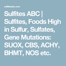 Sulfates are mineral salts containing sulfur. Sulfites Abc Sulfites Foods High In Sulfur Sulfates Gene Mutations Suox Cbs Achy Bhmt Nos Etc Nutrigenomics Mutation Health