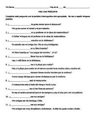 Question Words Spanish Interrogatives This Or That Questions Words Word Practice