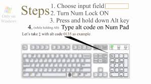 First, you need to find the numeric code that corresponds the symbol you want to use. How To Write Symbols By Using Keyboard Alt Codes