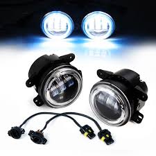 Https Xpriteusa Com 4in 60w Cree Led Front Fog Lights Blue Halo Drl Led Fog Lights Cree Led Lights