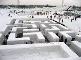 Sapporo Snow Festival Satoland Maze Slide Japan Photo Photo Sapporo