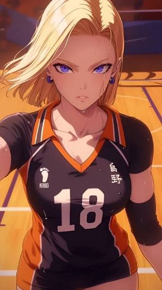 Android 18 sparring at college