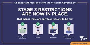 All individuals living in the state of california are currently ordered to stay home or at their place of residence, except for permitted work, local shopping or other permitted errands, or as otherwise authorized. Vic Law Foundation On Twitter Coronavirus Stage 3 Restrictions Are Now In Place That Means There Are Only Four Reasons To Be Out Shopping For Food And Supplies That You Need Exercise