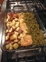 Italian Chicken Potato And Green Bean Bake Recipe Yummly Recipe Recipes Baked Green Beans Food