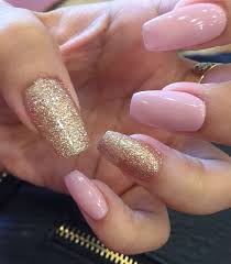 Black And Rose Gold Nails Coffin Pink And Gold Coffin Nails Gold Nails Gold Acrylic Nails Quinceanera Nails