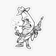 Revolver tattoo gangster tattoos sketch tattoo design tattoo designs mr cartoon tattoo prison drawings scooby doo tattoo basic tattoos prison art. Sticker Cartoon Gangster Redbubble