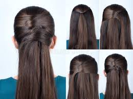 These quick styles are actually quite fun and exciting! Simple Hairstyle Tutorial Stock Image Image Of Updo 79359531