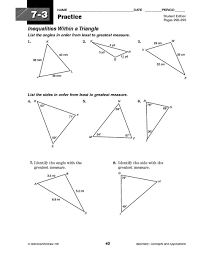 Greatest possible measure of the third side. Inequalities Within A Triangle Worksheet For 10th Grade Lesson Planet