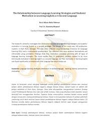 Quisque maximus risus sed accumsan aliquet. Pdf The Relationship Between Language Learning Strategies And Students Motivation In Learning English As A Second Language