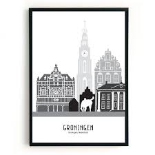 Poster Groningen Zwart Wit Grijs Groningen Poster En Zwart Wit