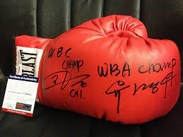 YUH MYUNG-WOO CHI IN-JIN Dual Auto Autograph Everlast Boxing Glove PSA/DNA  Korea