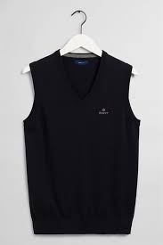Gant Ανδρικο Αμανικο Πουλοβερ Με Κεντημενο Logo Classic Μπλε Σκουρο -  Ανδρικές Μπλούζες - Shopistas