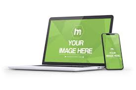 A Combo Ios Mockup Featuring A Macbook Pro Laptop And A Black Iphone X Leaning Against The Laptop Devices Isolated On A Whit Iphone Macbook Macbook Pro Laptop