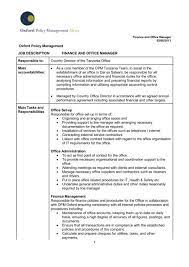If you need any assistance with recruiting a finance manager in lancashire or north manchester we would love to hear from you. Finance Office Manager Job Description Oxford Policy