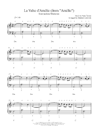 Yann Tiersen La Valse D Amelie ноты для аккордеона La Valse D Amelie By Yann Tiersen Piano Sheet Music Intermediate Level Sheet Music Piano Sheet Music Piano Sheet