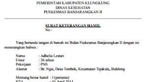 Surat izin tertulis dari atasan; Contoh Surat Keteramgan Hamil Guru Dari Bidan Puskesmas Maret 2017