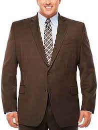 Stafford Stafford Travel Gray Brown Stripe Classic Fit Stretch Suit Jacket Big Tall Suit Jacket Big And Tall Suits Brown And Grey