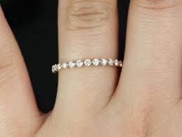 Rosados Box Petite Naomi Petite Bubble Breathe 14kt Rose Gold Diamond Almost Eternity Band Rose Gold Diamonds Diamond Wedding Rings Engagement