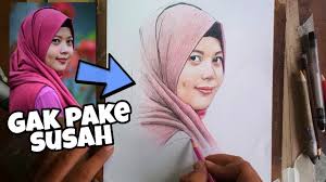 Wow Menggambar Wajah Dengan Pensil Warna Sangat Mudah Youtube