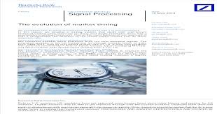 Operates as a brokerage and investment banking firm. Db Quant Market Timing Pdf Document