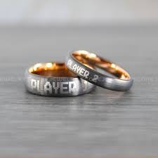 Gamer Rings Player 1 Player 2 Rings Couple Ring Set Gamer Wedding Bands Player 1 Player 2 Ga Nerdy Engagement Rings Couples Ring Set Gunmetal Tungsten Ring
