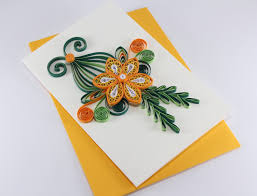 It uses basic quiling folds and is really easy to mak. Handmade Paper Greeting Card Quilling Flower Design Mom Birthday Card