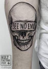 Nice evil skull showing long tongue tattoo. 60 Black And Grey Skull Tattoos Evil Tattoo Tattoos Skull Tattoo