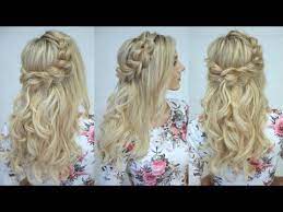 How To Half Up Half Down Pull Through Braid And Waves Tutorial Easy Braid Youtube Braid Half Up Half Down Half Up Hair Pull Through Braid