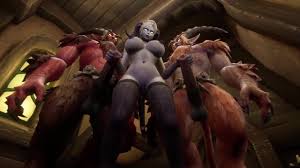 Девушка-демон получает двойное проникновение от 2 дьяволов | Пародия на  Warcraft