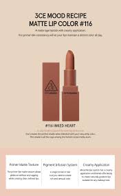 Sephora collection color lip last brown is back. Matte 3ce Mood Recipe Lip Color 116 Inked Heart Stylenanda