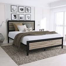 Adaptable to both a full and queen sized bed frame, the gadji is a sturdy metal headboard with a rich finish show. Queen Size Bed Frame With Headboard Platform Bed Metal Bed Frame Strong Slat Support No Box Spring Neede Bed Frame And Headboard Full Metal Bed Frame Bed Frame