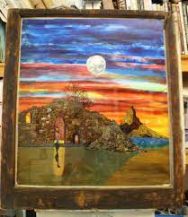 At The End Of The Journey Acrylic Reverse Painting On Glass Latest Painting Off The Easel 500 00 Painting Window Painting Glass Painting