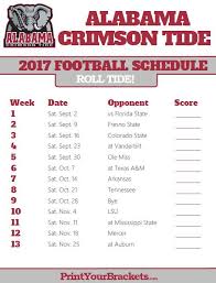 Printable Alabama Crimson Tide Football Schedule Alabama Crimson Tide Alabama Crimson Tide Schedule Alabama Football Schedule