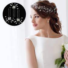 Based in cheshire in the uk, we source beautiful products from all over wedding hairstyles with pearls bridal jewellery wedding. Amazon Com Handmade Hair Accessories For Wedding 3 Bonus Flower Wedding Hair Pins Wedding Hair Accessories For Brides Bridal Headband For Long Or Short Hair Crystal Pearl Silver Hair