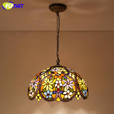 Fumat Stained Glass Light European Style Art Glass Shade Pendant Lights Living Room Kitchen Lightings Warm White Pendant Lights White Pendant Light Pendant Lightsglass Light Aliexpress