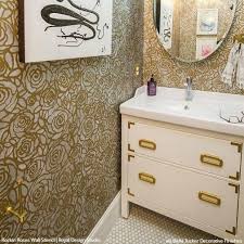 The stripes pattern can also be applied to your. Wall Stencils The Secret To Remodeling Your Bathroom On A Budget Royal Design Studio Stencils