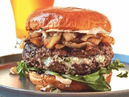 Black And Bleu Burger Red Robin Nutrition Blue Cheese Stuffed Bison Burgers With Grilled Onions Recipe Minnesota Monthly Bison Burgers Blue Cheese Burgers Recipes Bison Recipes