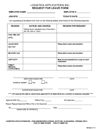 Maternity leave is the period of time when a woman takes a break from work because she is about to have, or has just had, a baby. Leave Form Fill Online Printable Fillable Blank Pdffiller