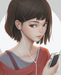 Sometimes even one death in an anime can cloud the whole series with sadness. Girl Painting Geo Siador On Artstation At Https Www Artstation Com Artwork Gxa1p Digital Art Girl Art Girl Girl Short Hair