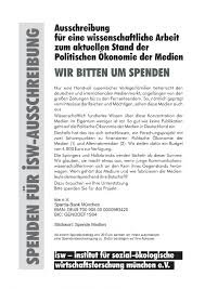 Wir investieren nicht in atomkraft, rüstung und lebensmittelspekulation. Spenden Fur Forschungsarbeit Zur Politischen Okonomie Der Medien Heute Isw Munchen