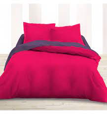 Toutes nos housses de couette sont tissées avec des fils de coton sélectionnés de haute qualité. Housse De Couette 220 X 240 Unie Rose Fushia 100 Coton 57 Fils Cm