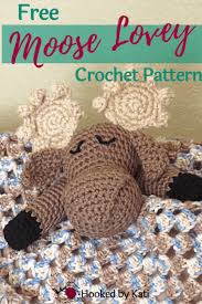 Super easy baby blanket you will absolutely love! Moose Lovey Blanket Free Crochet Pattern Hooked By Kati