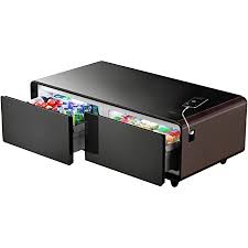 But maybe most importantly, it's a guaranteed topic of conversation for the next party you host. Amazon Com Sobro Coffee Table With Refrigerator Drawer Bluetooth Speakers Led Lights Usb Charging Ports For Tablets Laptops Or A Cell Phone Perfect For Parties Or Entertaining White Kitchen Dining