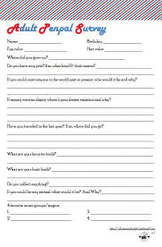 Penpal Survey For Adults Penpal Pen Pal Letters Snail Mail Pen Pals