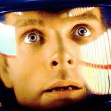 On the set of 2001: A Space Odyssey Stanley Kubrick and Gary Lockwood