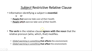 Relative clauses in the english language are formed principally by means of relative pronouns. Esl Restrictive And Nonrestrictive Relative Clauses Youtube