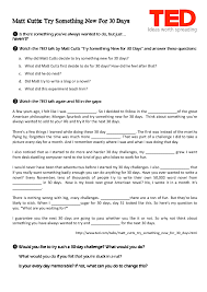 Ted Talk Try Something New For 30 Days Ted Talks Ted Teaching