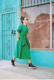 Green Zara Belted Dress With Pockets On Mercari In 2020 Zara Green Dress Halter Style Dress Dresses